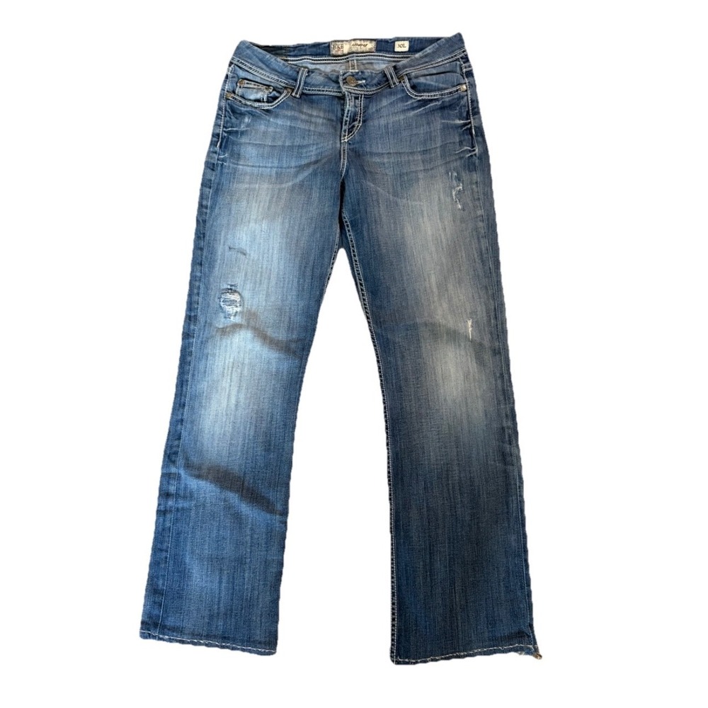 BKE Jeans Harper Women Sz 30x33.5 (Actual 30x29) Straight Leg Western Distressed